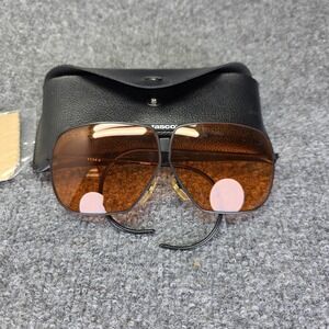 Vintage Tasco 1134A Aviator Amber Shooting Glasses With Case And Cloth